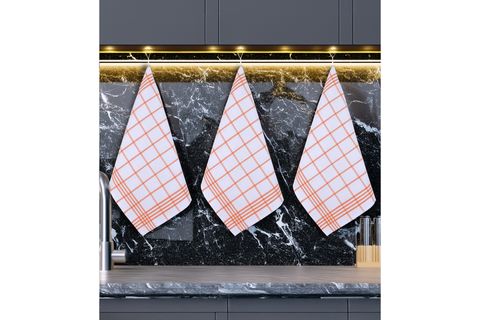 WAFFLE DESEN ÜÇLÜ TURUNCU MUTFAK KURULAMA BEZİ, 50X70CM
