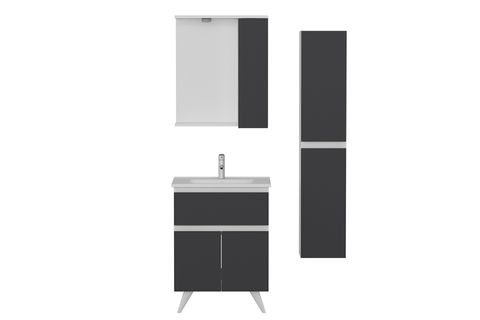 NİKA BANYO DOLABI AY2K1Ç123, BEYAZ ANTRASİT, 65 CM