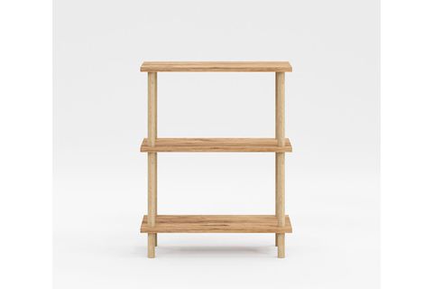 BUKİ DEKORATİF AHŞAP AYAKLI KİTAPLIK, 3 RAFLI, ÇAM