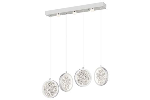 FURMET DÖRTLÜ AVİZE, SIRALI, KROM