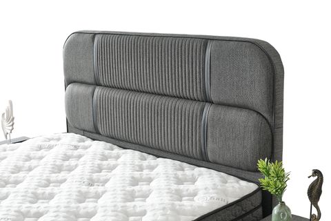 DARK BAZA BAŞLIK YATAK SETİ, ANTRASİT, 160X200