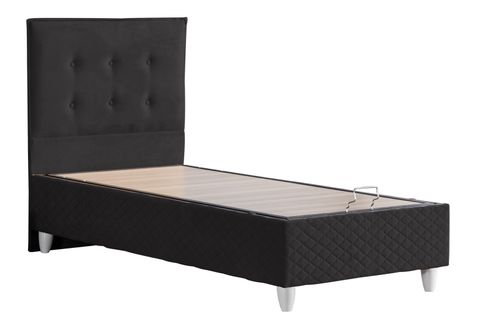 İSTANBUL BAZA BAŞLIK VE LETTO YATAK SETİ, ANTRASİT GRİ, 100X200
