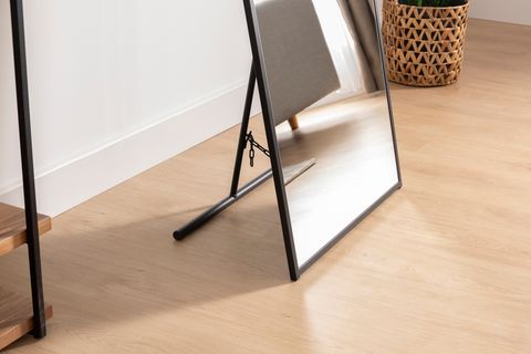 MARSAH HOME METAL ÇERÇEVELİ OVAL AYAKLI BOY AYNASI, SİYAH, 180X60