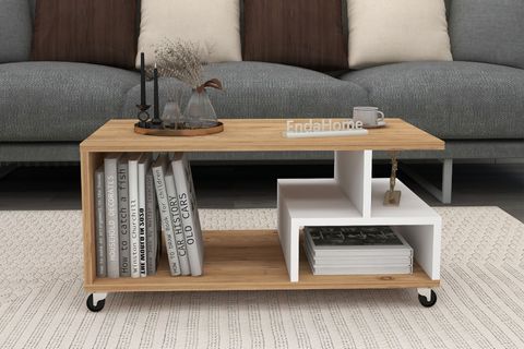 SULTAN TEKERLİ ORTA SEHPA, ATLANTİK ÇAM, 86,5X50 CM