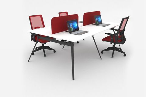 ÇAĞIN OFİS DEEP DÖRTLÜ ETAJERSİZ ANTRASİT AYAKLI ÇALIŞMA MASASI, LAKE BEYAZ, 240 CM 120 CM