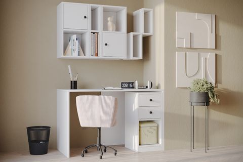 ÇOK FONKSİYONLU MODERN ÇALIŞMA MASASI, 2 KAPAKLI