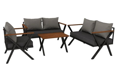 WOODESK BEGONVİL İKİLİ BAHÇE TAKIMI, GRİ, CPT5533-130