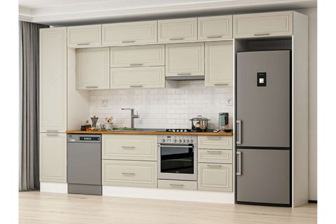 ALVİNKA 380X240 CM KLASİK MEBRAN MUTFAK DOLABI, MBB E80B50S50 1 MEBRAN KUMTAŞI SUNTALAM