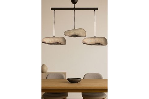 STONELİTH HANDMADE KARBON BETON AVİZE, ÜÇLÜ