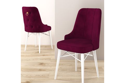 ROVENA MONA AÇILABİLİR MUTFAK MASASI TAKIMI, BEYAZ DESEN, MÜRDÜM, 132X80
