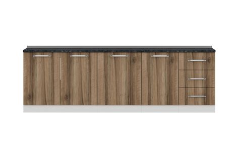 MİNAR 260 CM MUTFAK DOLABI BEYAZ DORE 260-D2-ALT MODÜL