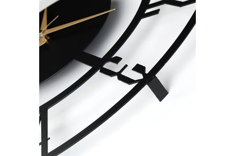 BUNNELA METAL SİYAH DUVAR SAATİ, 50X50 CM