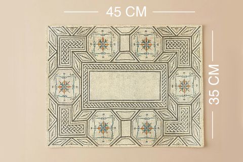 ANTRASİT MOZAİK PAMUKLU DÖRT ADET AMERİKAN SERVİSİ