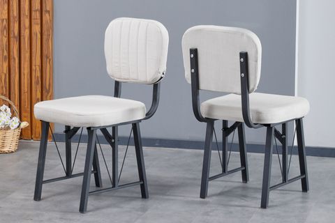 LAJMY SİYAH MERMER SABİT MUTFAK MASA TAKIMI, 1 SIRTLI BENCH, 2 SANDALYE, KREM, 70X110