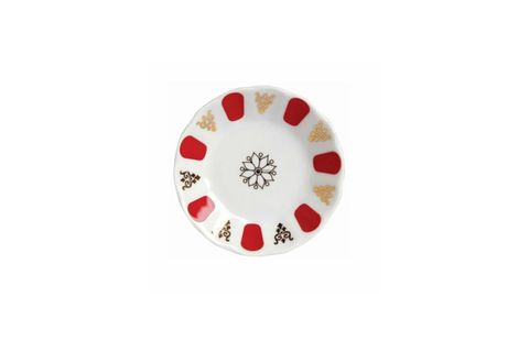 PORLAND KIRMIZI YALDIZ ÇAY TABAĞI 11CM TEKLİ 04POR005231