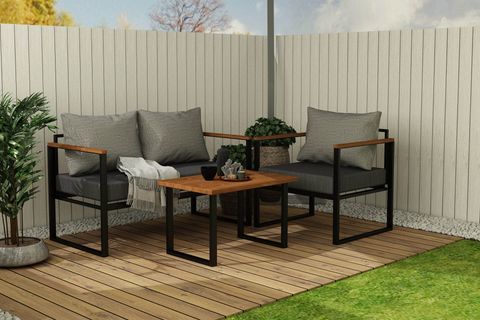 WOODESK NATURE İKİLİ BAHÇE TAKIMI, GRİ, CPT5512-130