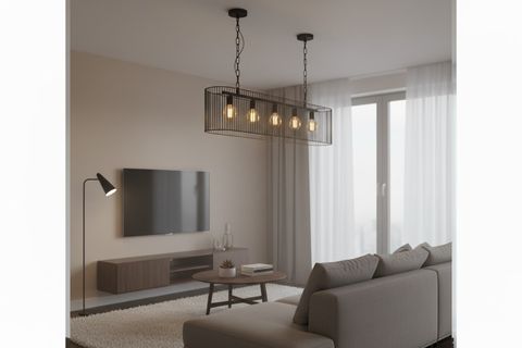 GÖKTUĞ BEŞLİ ENDÜSTRİYEL TASARIM SİYAH AVİZE