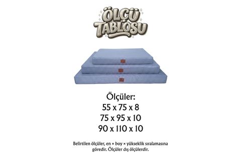 LARISSA OXFORD WATERPROOF KÖPEK YATAĞI, GRİ, L BEDEN, 75X95X10 CM