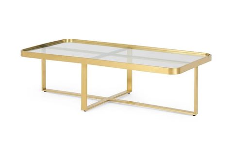 AULA DİKDÖRTGEN ORTA SEHPA GOLD PİRİNÇ