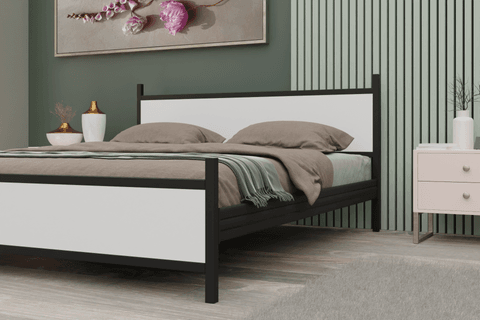 GM 305 MODERN ÇİFT KİŞİLİK METAL SİYAH BEYAZ KARYOLA 150X200