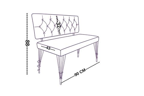 SESTA SIRTLI BANK, METAL AYAK, GRİ