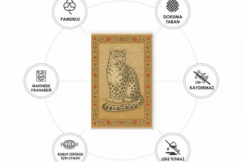 BEJ LEOPAR DOKUMA TABAN HALI, 491 YNG, 120X180 CM