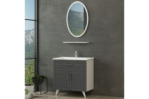 VERA BANYO DOLABI 85CM AY2K1Ç 1EA1R ETJ BEYAZ ANTRASİT