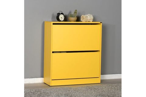 ADORE FLAT DUO 2 KATLI GENİŞ AYAKKABILIK DOLABI SARI