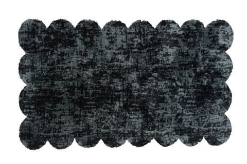 BALAT HALI UZUN TÜYLÜ PELUŞ, LAZER KESİM, KOYU GRİ, 80X150