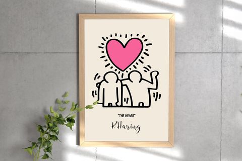 KEITH HARING AHŞAP ÇERÇEVELİ TABLO TAKIMI, DOKUZLU