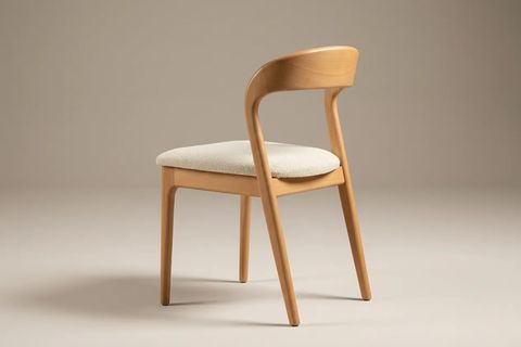 KOLSUZ YILAN SANDALYE, NATUREL AHŞAP, KREM KUMAŞ