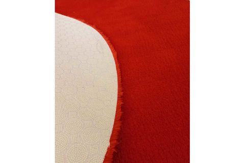 BALAT HALI DEKORATİF KIRMIZI PELUŞ YUMUŞAK YUVARLAK-OVAL HALI 150X150
