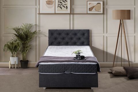 DOLCE BAZA VE BAŞLIK SETİ, ANTRASİT GRİ, 90X190