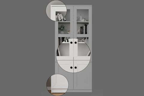 LİSA VİTRİN ÇOK AMAÇLI DOLAP, 4 KAPAKLI, BEYAZ