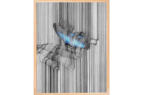 AHŞAP ÇERÇEVELİ ÇİZGİLERİN GÜCÜ TABLO SETİ, 1, 50X70