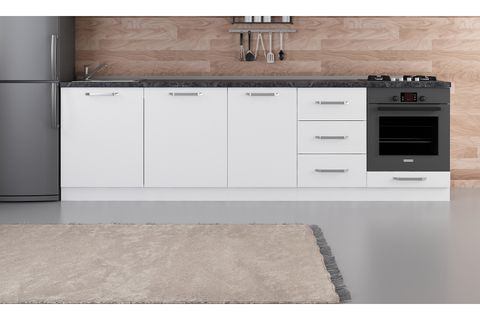 MİNAR 280 CM MUTFAK DOLABI BEYAZ 280-B3-ALT MODÜL