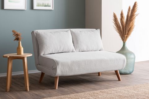PAFU FOLDE 120 YATAKLI KATLANIR TEDDY İKİLİ KOLTUK, BEYAZ
