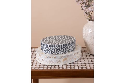 THE MİA SEDEF YUVARLAK KUTU 30X23X8 CM TLC0090