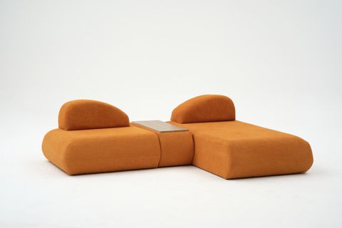 LİVA KÖŞE KOLTUK, UZANMALI SEHPALI, TURUNCU