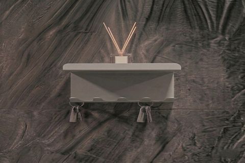 GALVANİZ METAL ANAHTARLIK RAF, AÇIK GRİ, 20X10X10 CM