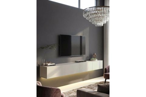 LEDLİ DUVARA MONTE TV ÜNİTESİ, KUMTAŞI, 240 CM