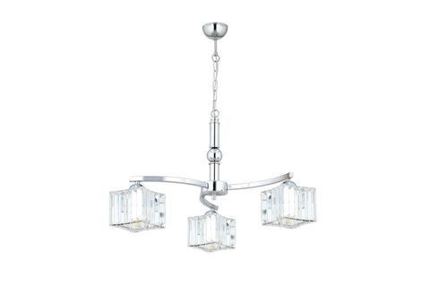 APLİQA RİMA 3 KOLLU KRİSTAL TAŞLI AVİZE, KROM