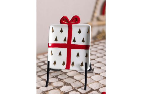 THE MİA FİYONK FİGÜRLÜ SERVİS TABAĞI AĞAÇ DEKORLU 22X17 CM