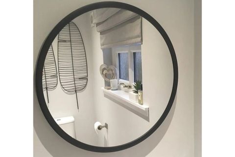 VİNDA MAYA YUVARLAK AYNA, SİYAH, 45X45