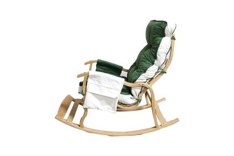 MOSSO AHŞAP ÇİFT MİNDERLİ SALLANAN SANDALYE, YEŞİL KREM