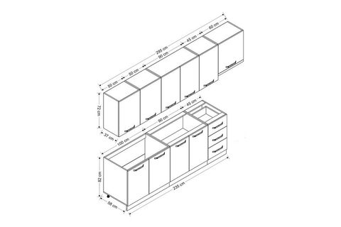 MİNAR FELİX 295 CM MUTFAK DOLABI BEYAZ 295-B4