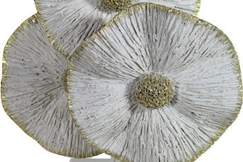 LİVAVA ÇİÇEK BİBLO, POLYESTER, BEYAZ, 28X21