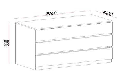 ASEL GENÇ ODASI ŞİFONYERİ, 3 ÇEKMECELİ