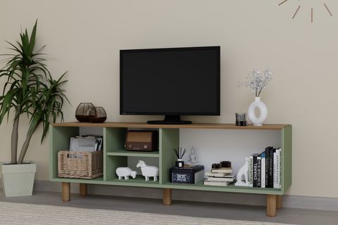 BOHEM SERİSİ NATURA PVC HASIR DESEN TV ÜNİTESİ, NATURA YEŞİL