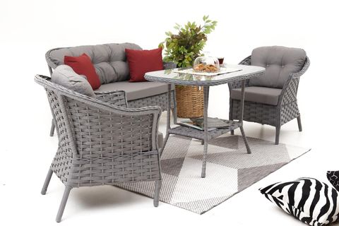 KARDELEN RATTAN İKİLİ OTURMA GRUBU, GRİ